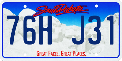 SD license plate 76HJ31
