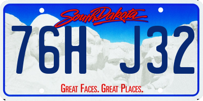 SD license plate 76HJ32