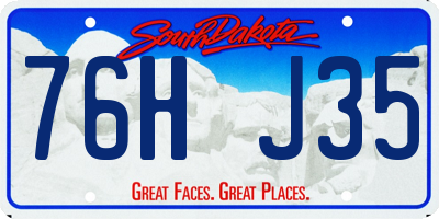 SD license plate 76HJ35
