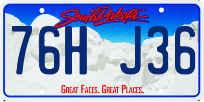 SD license plate 76HJ36