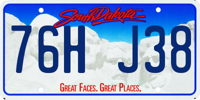 SD license plate 76HJ38