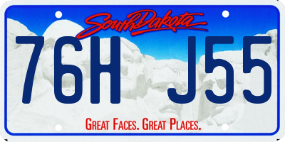 SD license plate 76HJ55