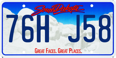 SD license plate 76HJ58