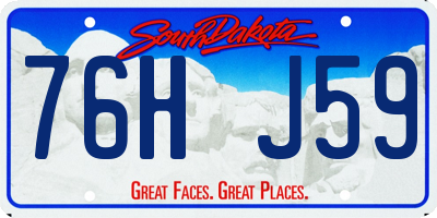 SD license plate 76HJ59