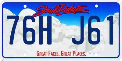 SD license plate 76HJ61