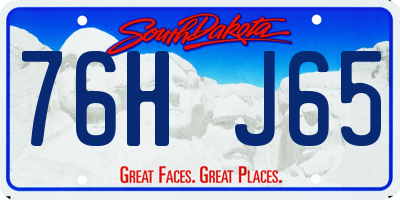 SD license plate 76HJ65