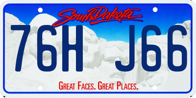 SD license plate 76HJ66