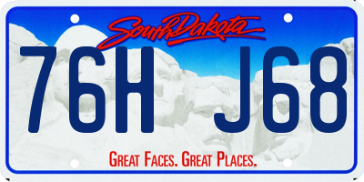 SD license plate 76HJ68