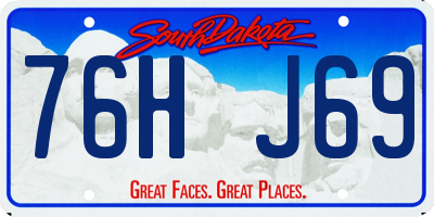 SD license plate 76HJ69