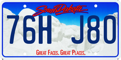 SD license plate 76HJ80
