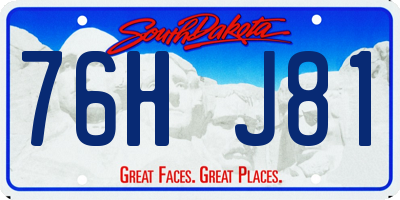 SD license plate 76HJ81