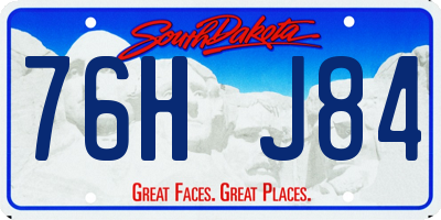 SD license plate 76HJ84