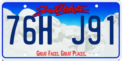 SD license plate 76HJ91