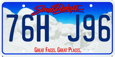 SD license plate 76HJ96