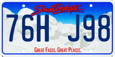 SD license plate 76HJ98