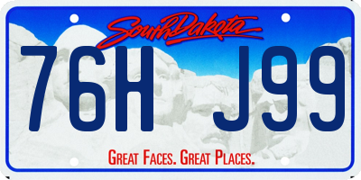 SD license plate 76HJ99