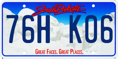 SD license plate 76HK06