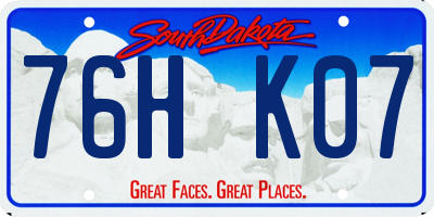 SD license plate 76HK07
