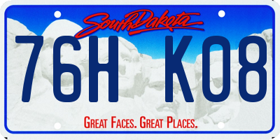 SD license plate 76HK08