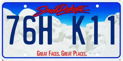 SD license plate 76HK11