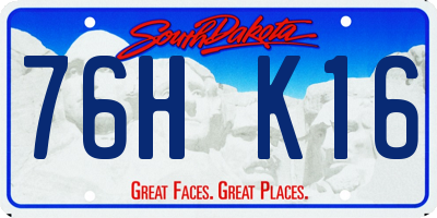 SD license plate 76HK16