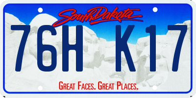SD license plate 76HK17