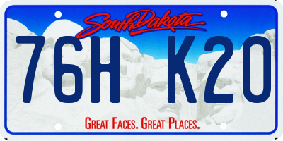 SD license plate 76HK20