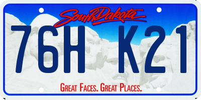 SD license plate 76HK21