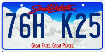 SD license plate 76HK25