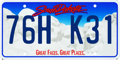 SD license plate 76HK31