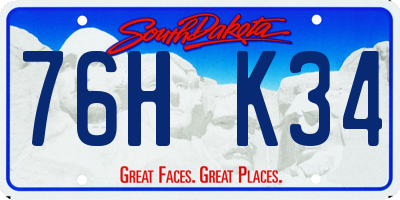 SD license plate 76HK34
