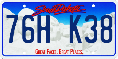 SD license plate 76HK38