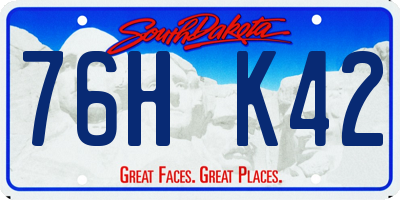 SD license plate 76HK42