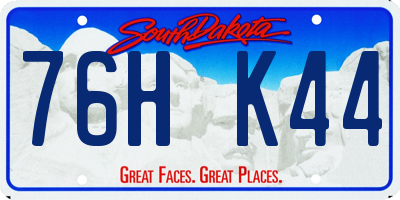 SD license plate 76HK44