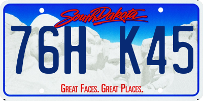 SD license plate 76HK45