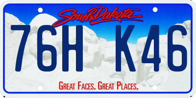 SD license plate 76HK46