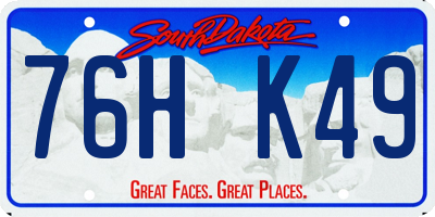 SD license plate 76HK49