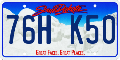 SD license plate 76HK50