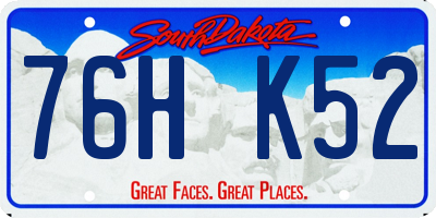 SD license plate 76HK52