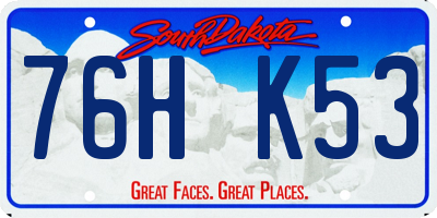 SD license plate 76HK53