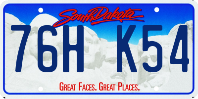 SD license plate 76HK54