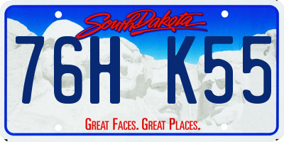 SD license plate 76HK55
