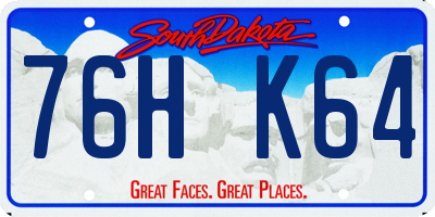 SD license plate 76HK64