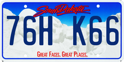 SD license plate 76HK66