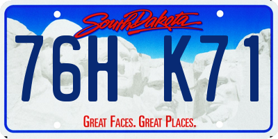 SD license plate 76HK71