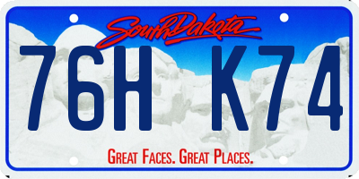 SD license plate 76HK74