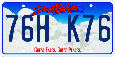 SD license plate 76HK76