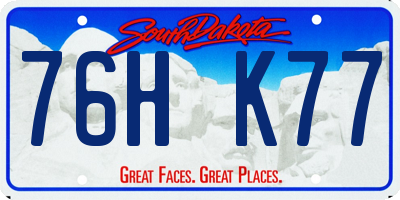 SD license plate 76HK77