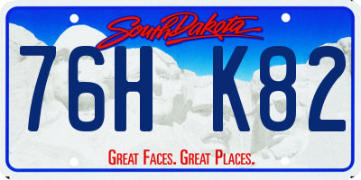 SD license plate 76HK82