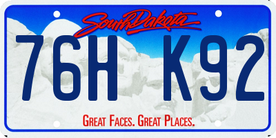 SD license plate 76HK92